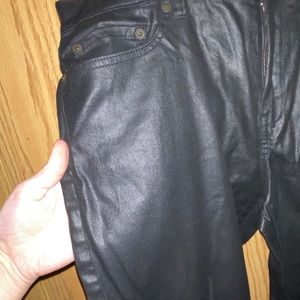Faux leather jeans